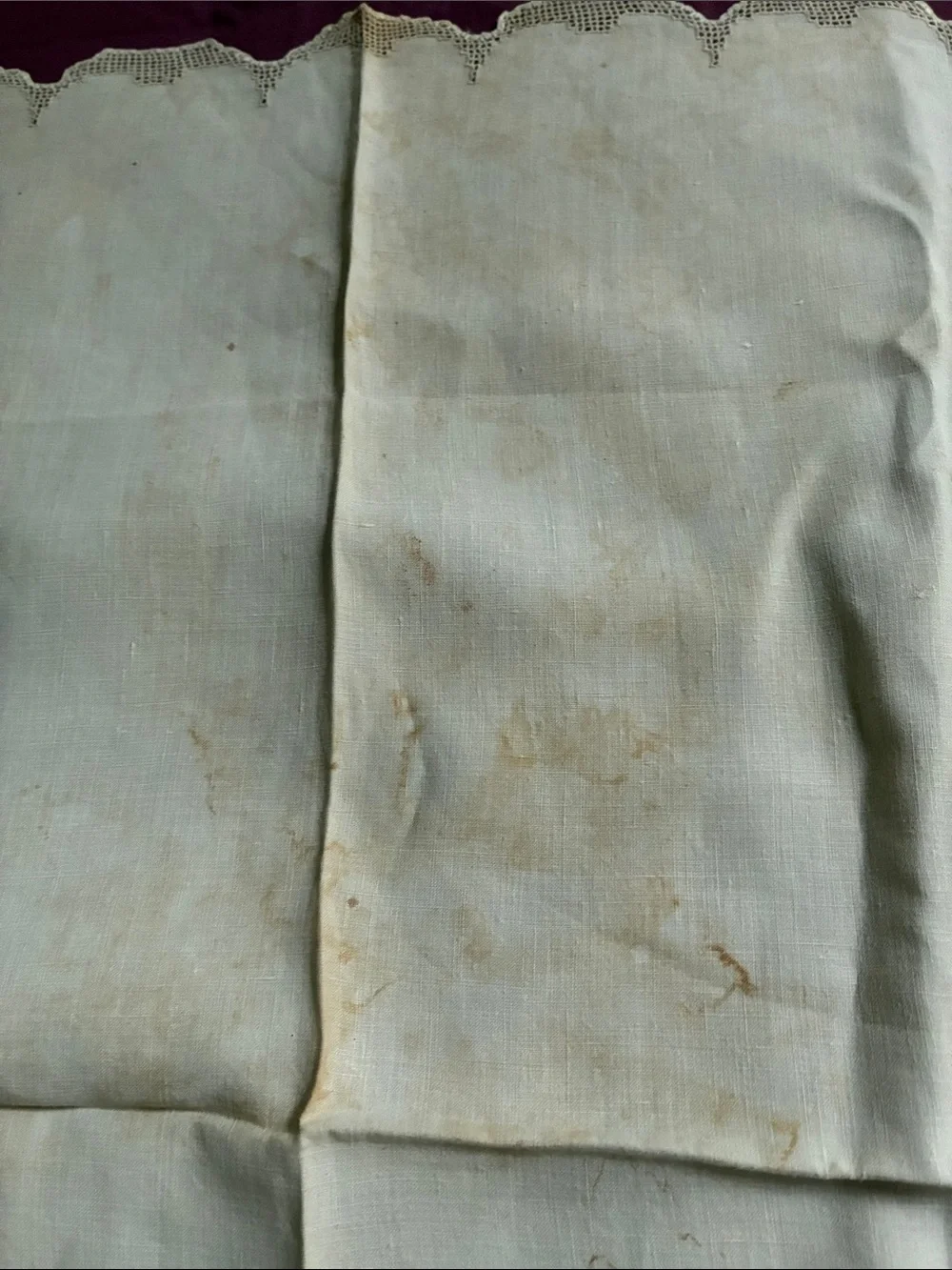 12 antique linen napkins 23” square
